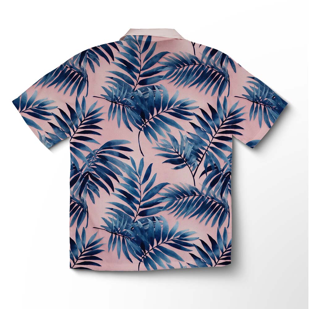 Chemise hawaïenne Murmure de Palmiers Blush Indigo – Image 2