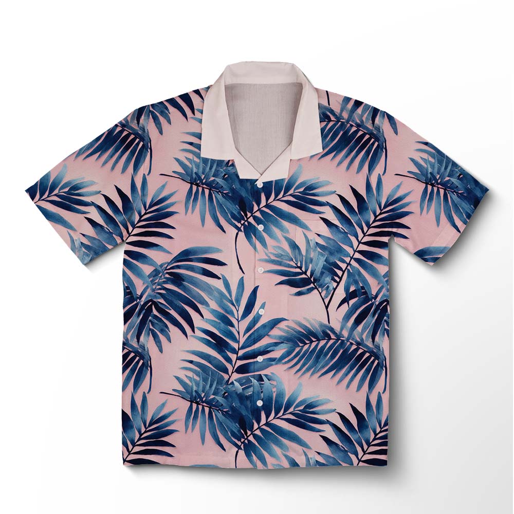 Chemise hawaïenne Murmure de Palmiers Blush Indigo