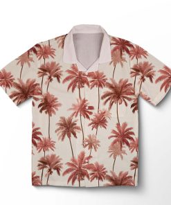 Chemise hawaïenne Crique de Palmiers Terracotta