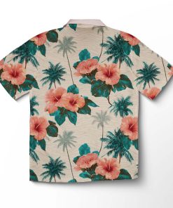 Alternative view of Chemise hawaïenne Hibiscus Corail