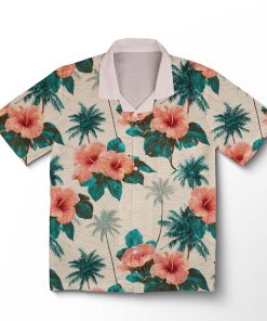 Chemise hawaïenne Hibiscus Corail