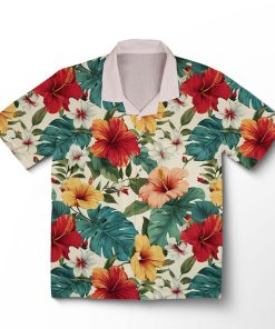 Chemise hawaïenne Fiesta de Fleurs Ivoire