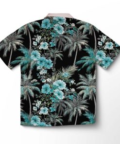 Alternative view of Chemise hawaïenne Jardin de Palmiers Midnight Aqua