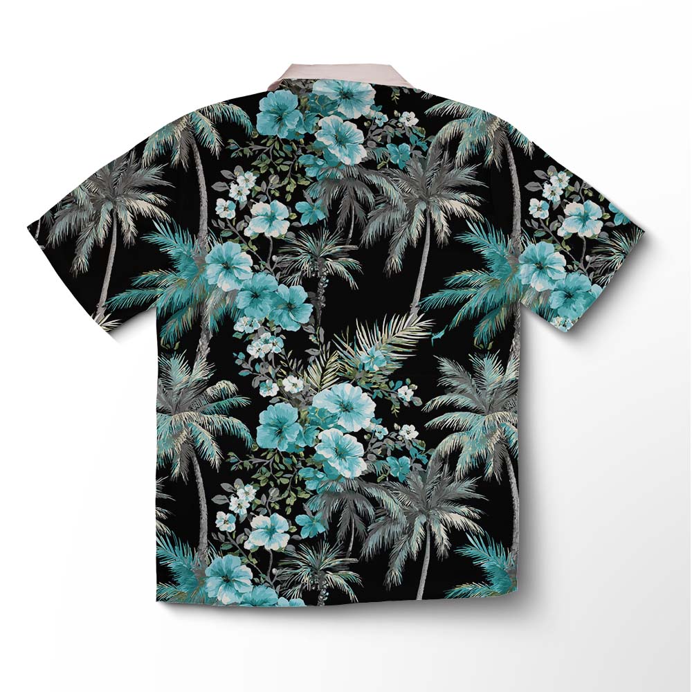 Chemise hawaïenne Jardin de Palmiers Midnight Aqua – Image 2