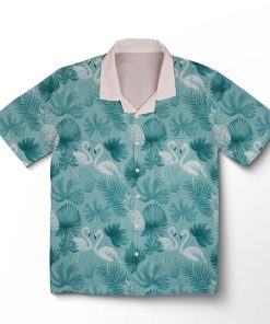 Chemise hawaïenne Havre Flamant Menthe