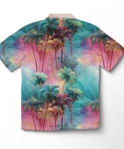 Alternative view of Chemise hawaïenne Palmiers Néon Mystiques