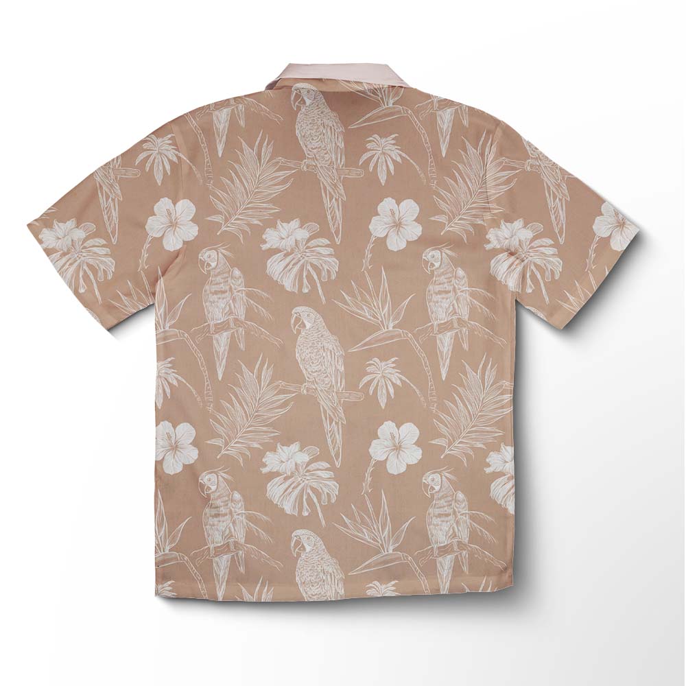 Chemise hawaïenne Perroquet Monochrome Vintage – Image 2