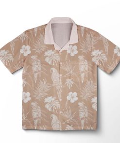 Chemise hawaïenne Perroquet Monochrome Vintage