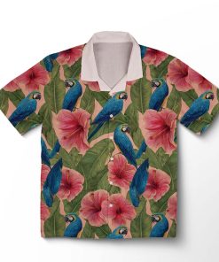 Chemise hawaïenne Perroquet & Jungle en Fleurs