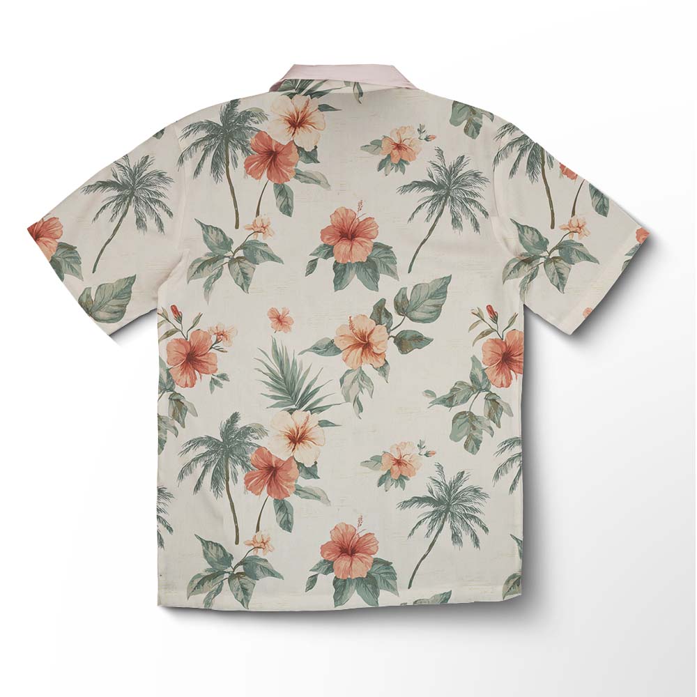 Chemise hawaïenne Murmure de Palmiers Pêche – Image 2