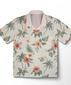 Chemise hawaïenne Murmure de Palmiers Pêche