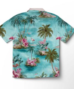 Alternative view of Chemise hawaïenne Palmiers Menthe Fraîche