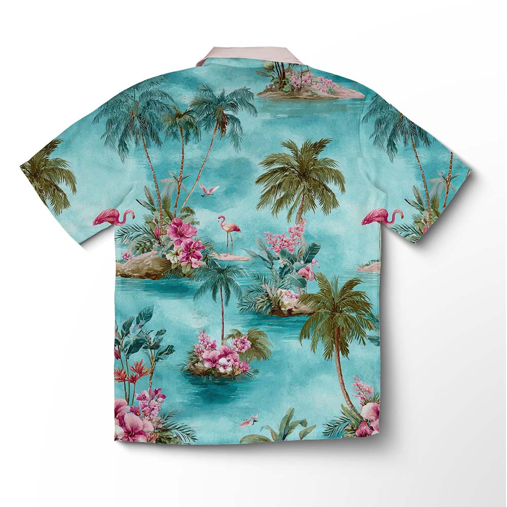 Chemise hawaïenne Palmiers Menthe Fraîche – Image 2