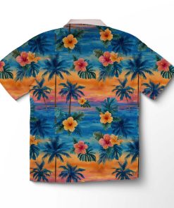 Alternative view of Chemise hawaïenne Tropique Flamant Rose