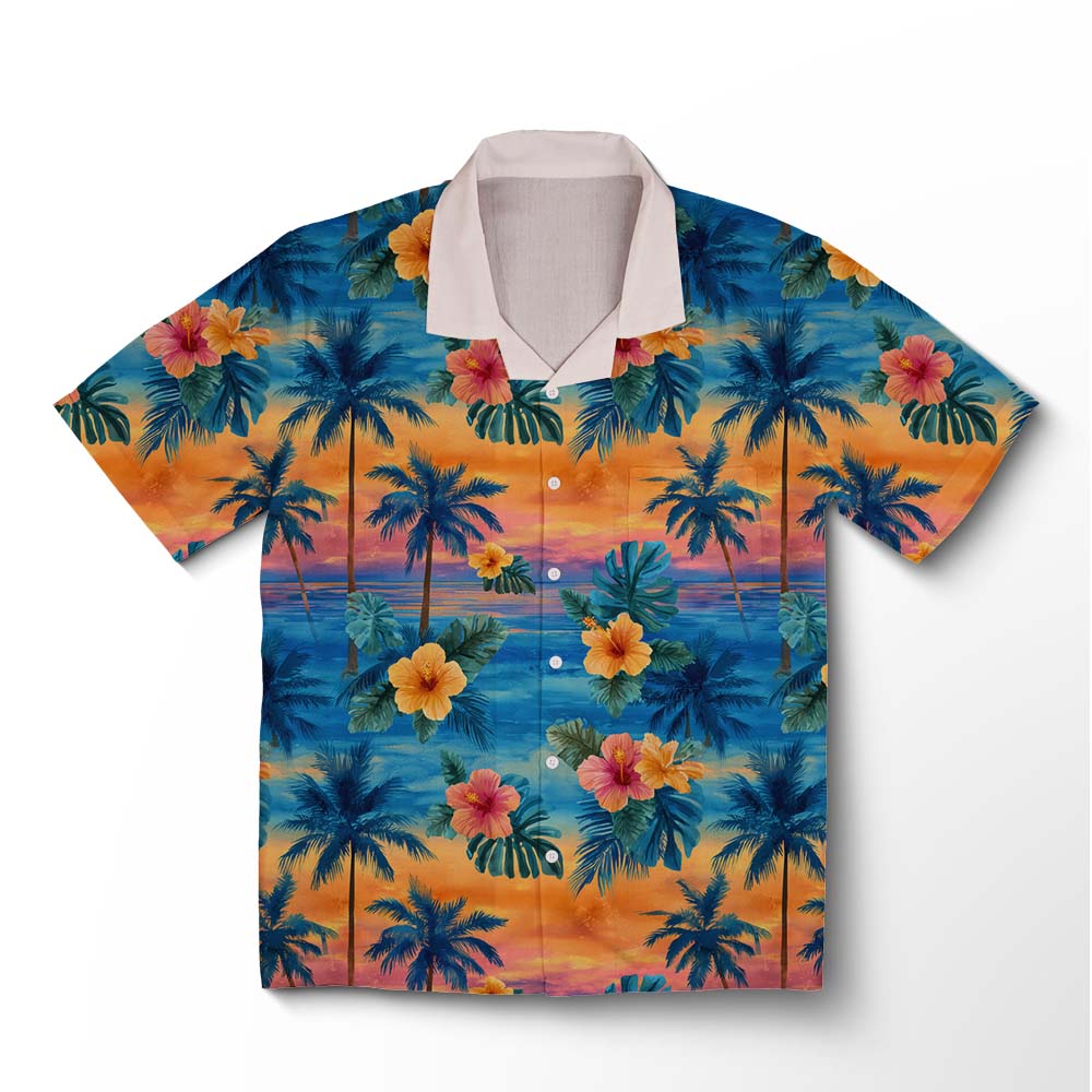 Chemise hawaïenne Tropique Flamant Rose