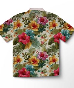 Alternative view of Chemise hawaïenne Jardin d'Hibiscus Doré