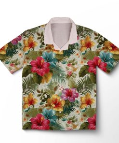 Chemise hawaïenne Jardin d'Hibiscus Doré