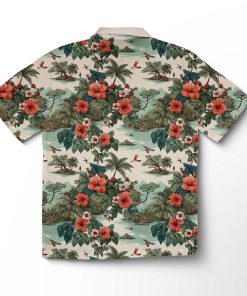 Alternative view of Chemise hawaïenne Palme Océan Vintage