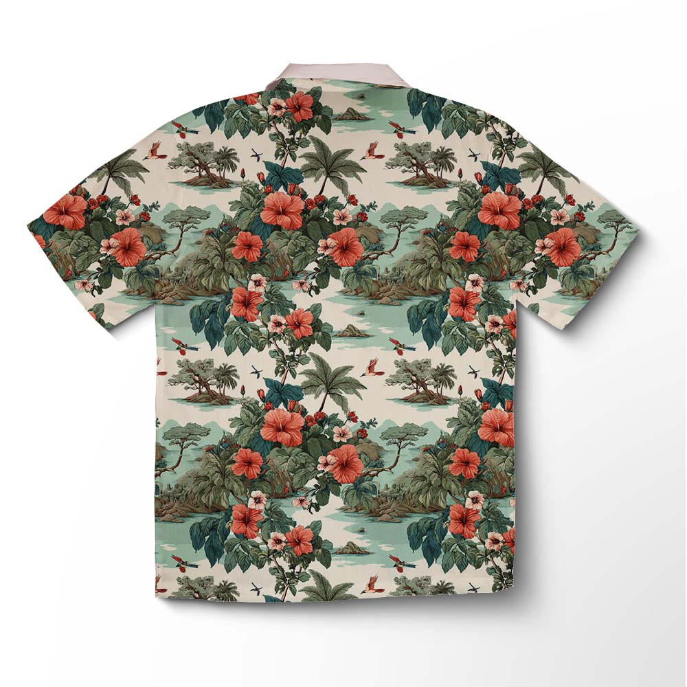 Chemise hawaïenne Palme Océan Vintage – Image 2