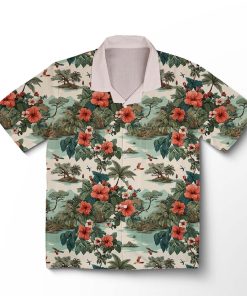 Chemise hawaïenne Palme Océan Vintage