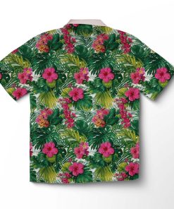 Alternative view of Chemise hawaïenne Hibiscus Tropique Vif