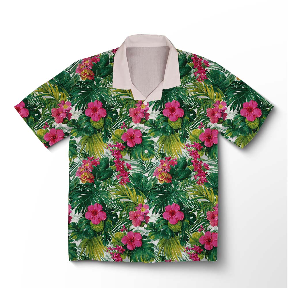 Chemise hawaïenne Hibiscus Tropique Vif