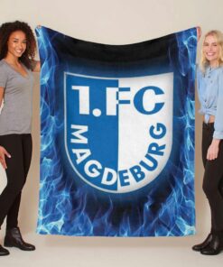 1. FC Magdeburg blaues Feuer Fleecedecke - Decke