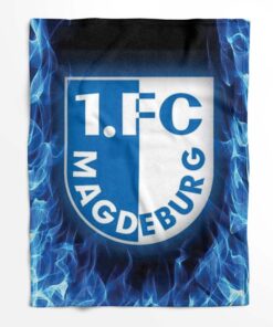 Alternative view of 1. FC Magdeburg blaues Feuer Fleecedecke - Decke