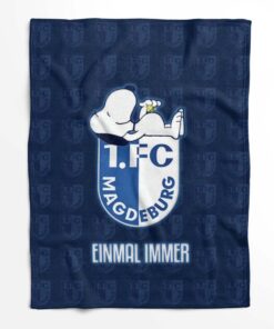 Alternative view of 1. FC Magdeburg einmal immer schnüffeln Fleecedecke - Decke