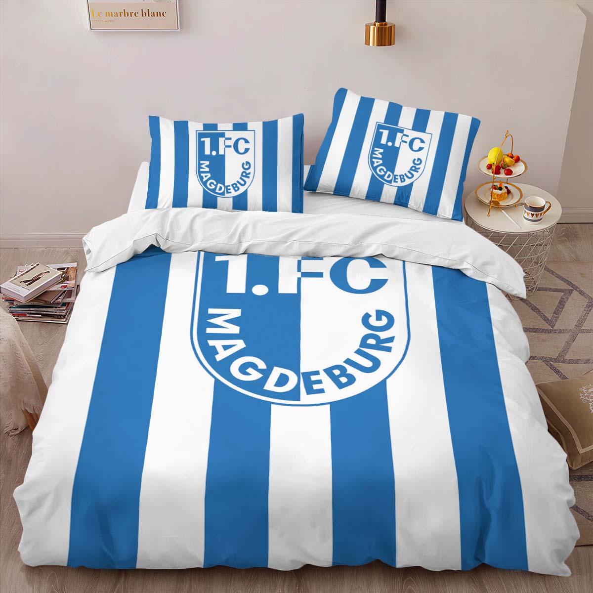 1. FC Magdeburg white and blue 02 Kinderbettwäsche - Bettwäsche