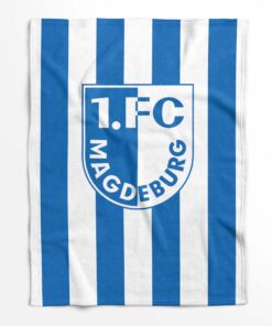 Alternative view of 1. FC Magdeburg weiß-blau 02 Fleecedecke - Decke