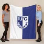 1. FC Magdeburg weiß-blau Fleecedecke – Decke