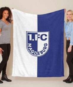 1. FC Magdeburg weiß-blau Fleecedecke - Decke