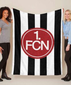 1. FC Nürnberg schwarz weißer Hintergrund Fleecedecke - Decke