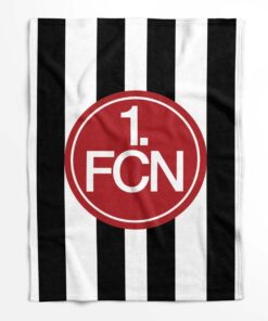 Alternative view of 1. FC Nürnberg schwarz weißer Hintergrund Fleecedecke - Decke