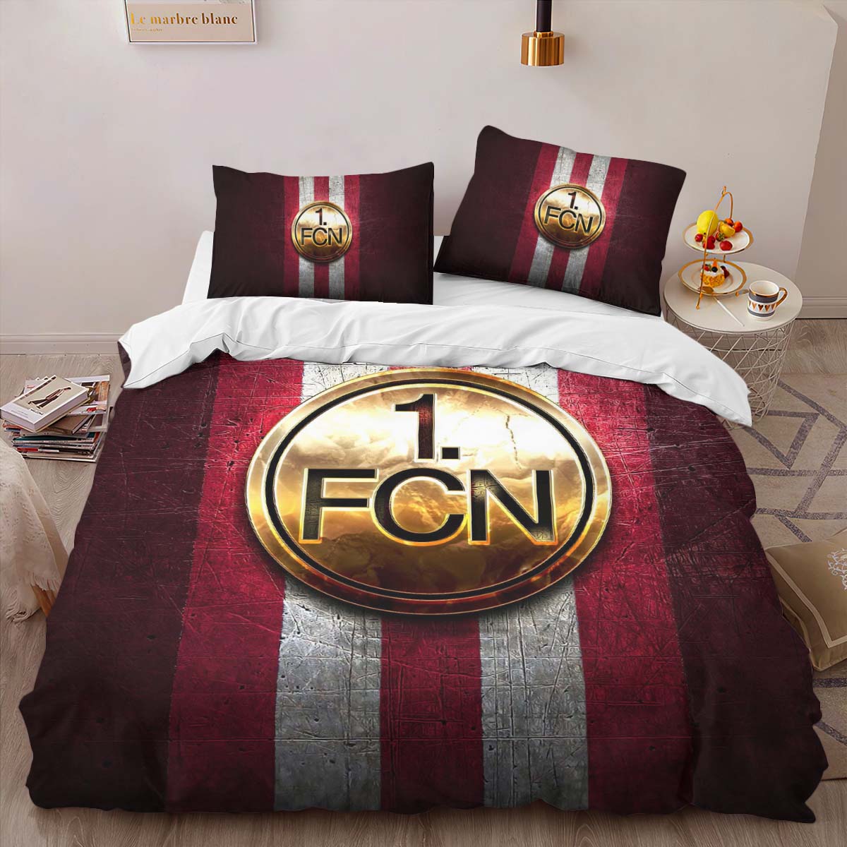 1. FC Nürnberg red metal background Kinderbettwäsche - Bettwäsche