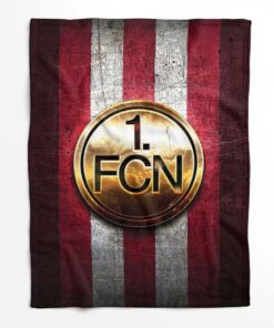 Alternative view of 1. FC Nürnberg roter Metallhintergrund Fleecedecke - Decke