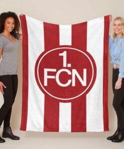 1. FC Nürnberg rot-weißer vertikaler Hintergrund Fleecedecke - Decke