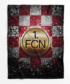 Alternative view of 1. FC Nürnberg weiß-rot kariert Fleecedecke - Decke