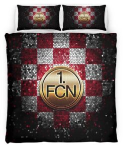Alternative view of 1. FC Nürnberg white and red checkered Kinderbettwäsche - Bettwäsche