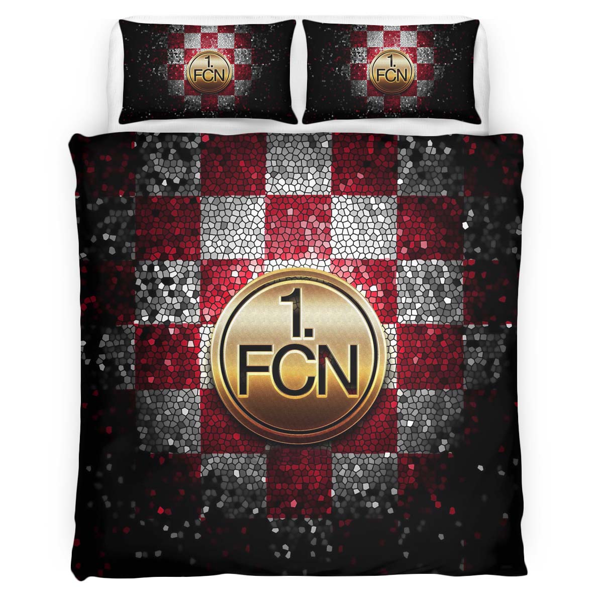 1. FC Nürnberg white and red checkered Kinderbettwäsche - Bettwäsche – Bild 2