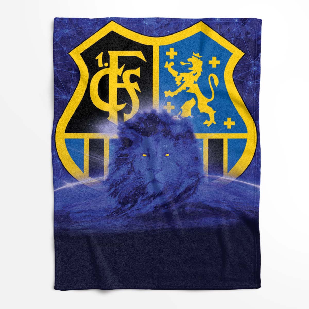 1. FC Saarbrücken blauer Hintergrund und Löwe Fleecedecke - Decke – Bild 2