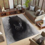 Pferd Monochrom Teppich