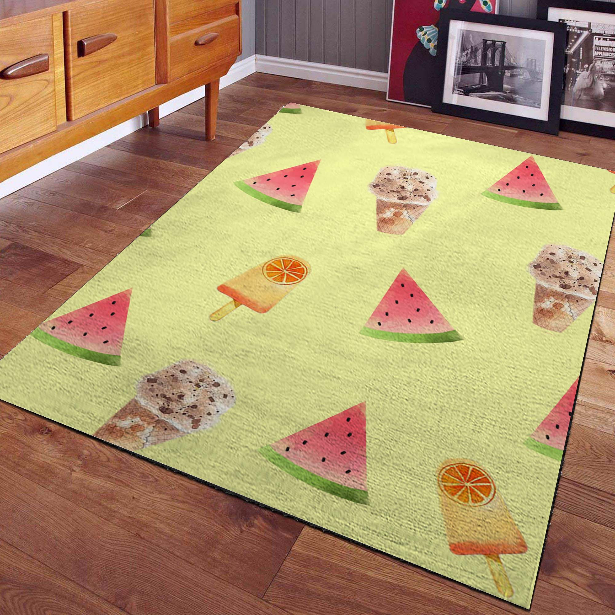 Creme Wassermelone Muster Ideen Dekor Kinderzimmer Teppich – Bild 2