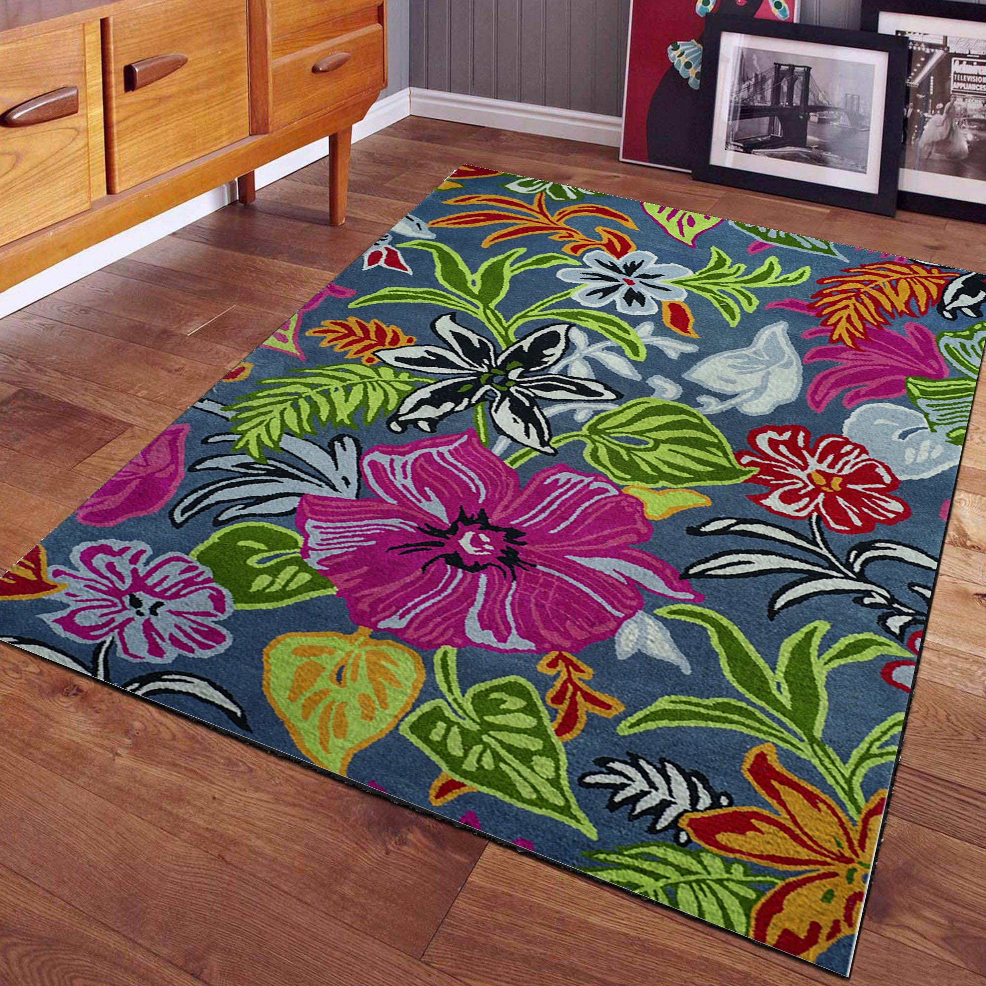 Blumenteppiche bunt Teppich – Bild 2
