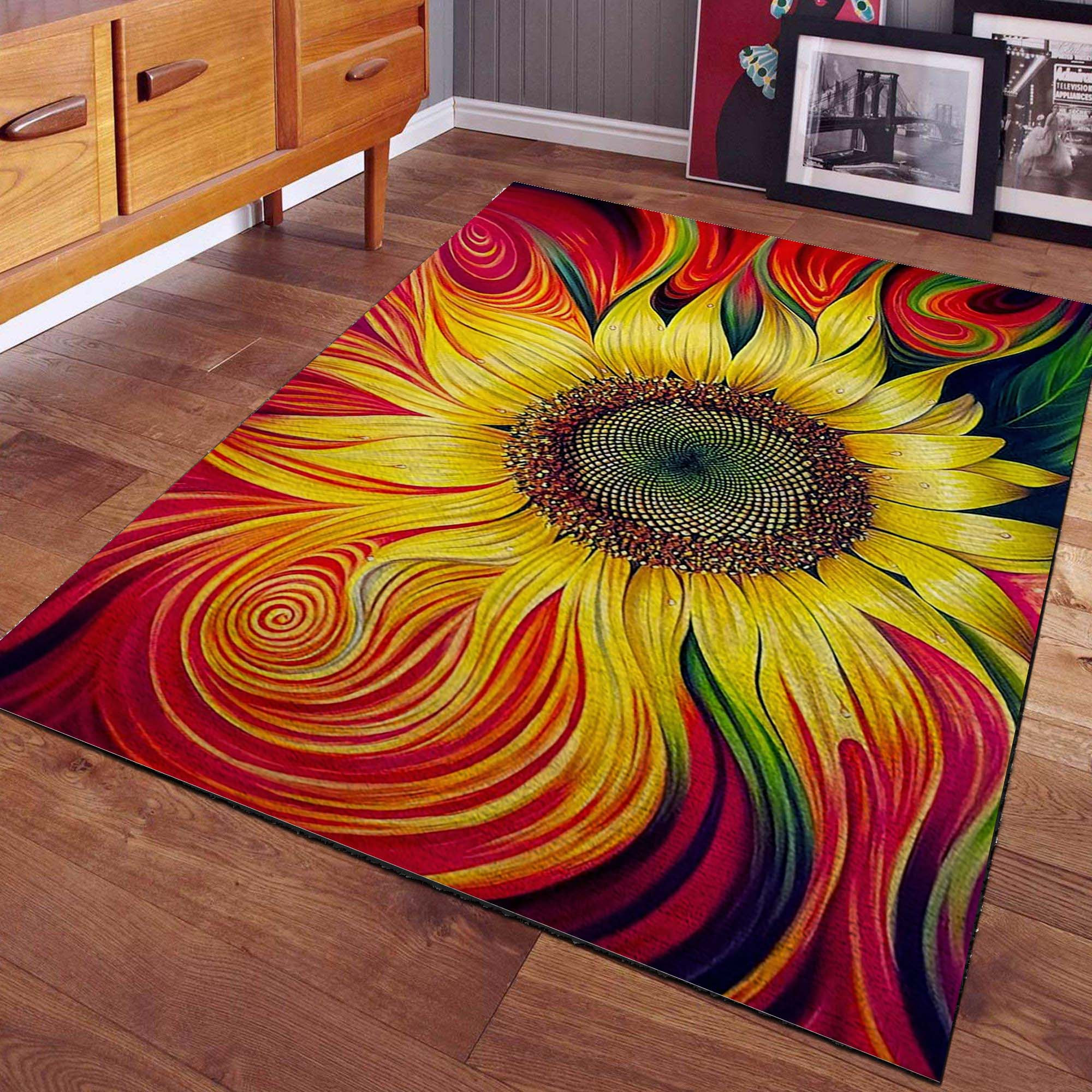 Blumen abstrakte Teppiche Teppich – Bild 2