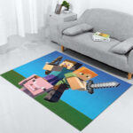 Minecraft Steve mit Pig Game Room Teppich