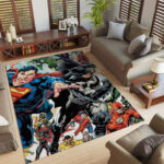 Superman und Batman mit einem anderen Charakter Teppich