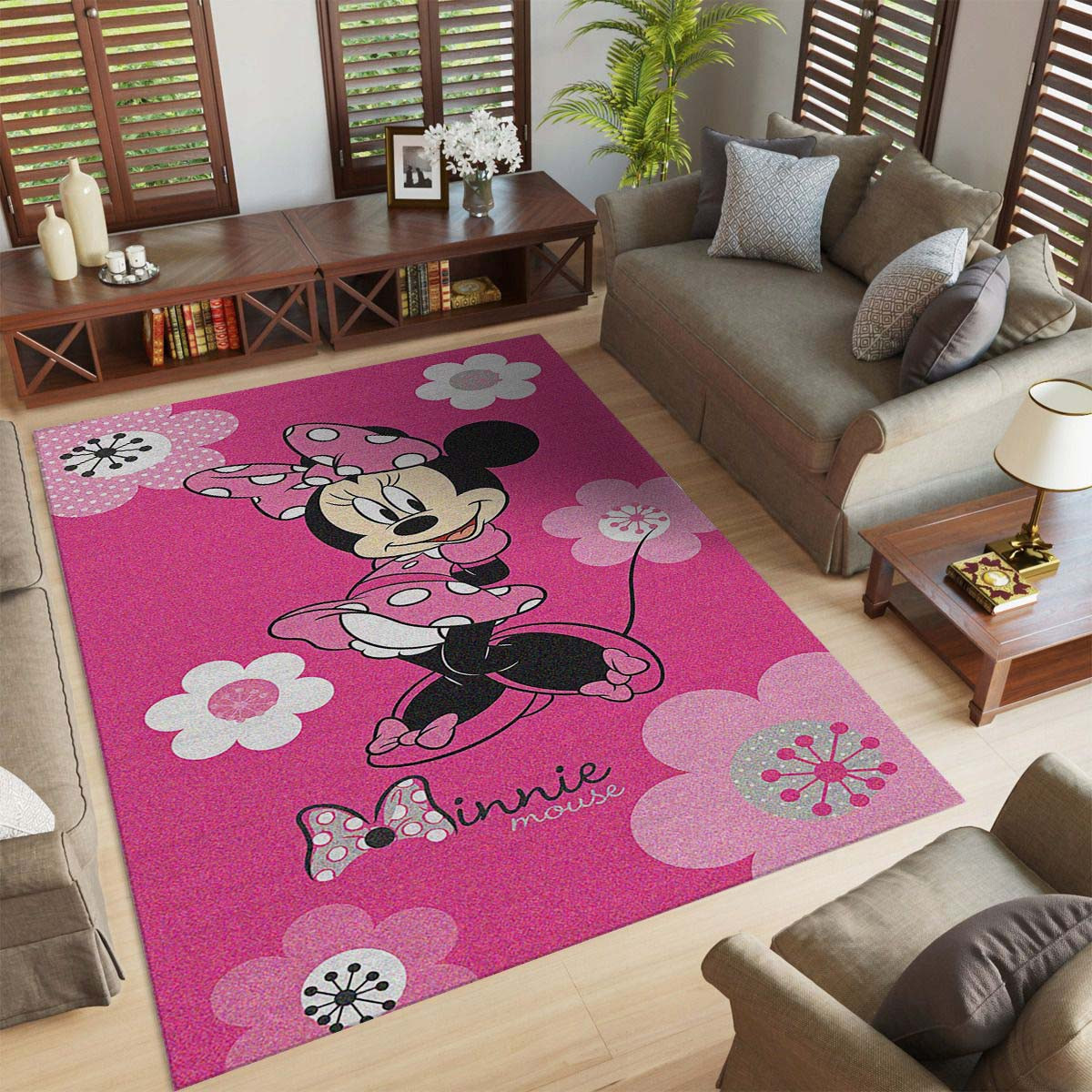 Rosa Kleid von Minnie Mouse Teppich – Bild 2