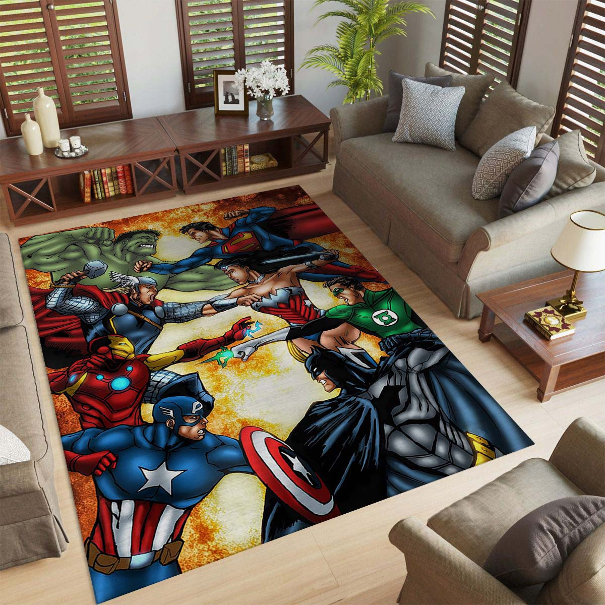 Avenger gegen Justice League Teppich – Bild 2